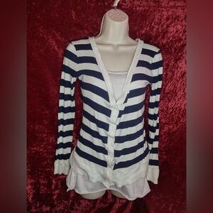 Love Culture Navy and White Striped Sweater